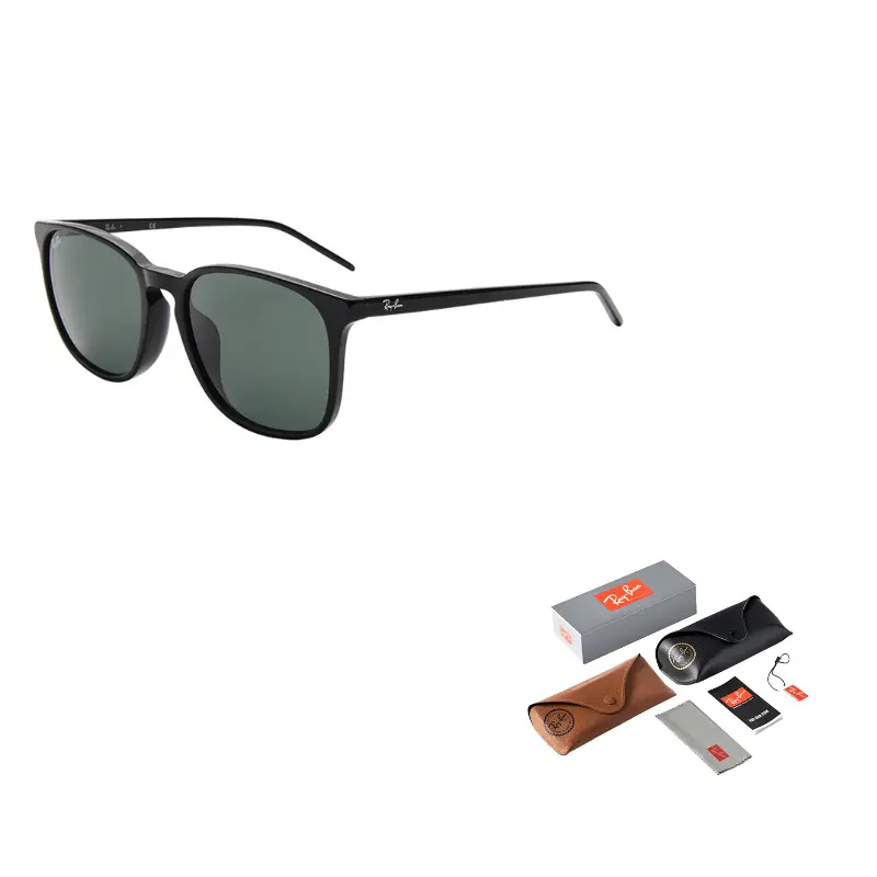 

RayBan Пластиковая оправа квадратные солнцезащитные очки унисекс, Black
