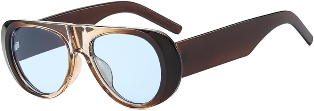 

Солнцезащитные очки в винтажной оправе для женщин и мужчин, роскошные дизайнерские очки в стиле панк, популярные очки для активного отдыха SZVVBKK, Gradinet Brown Blue