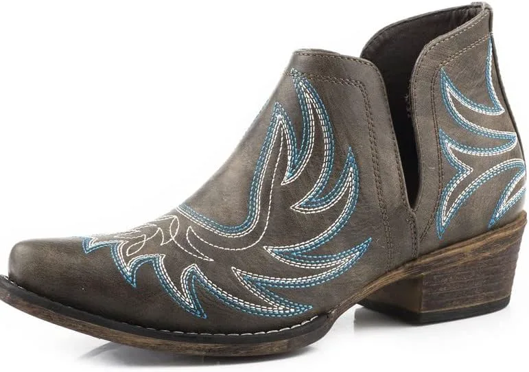 

Женские повседневные ботинки Roper Ava с леопардовым узором, открытым носком, низким каблуком 1-2" - серый, коричневый