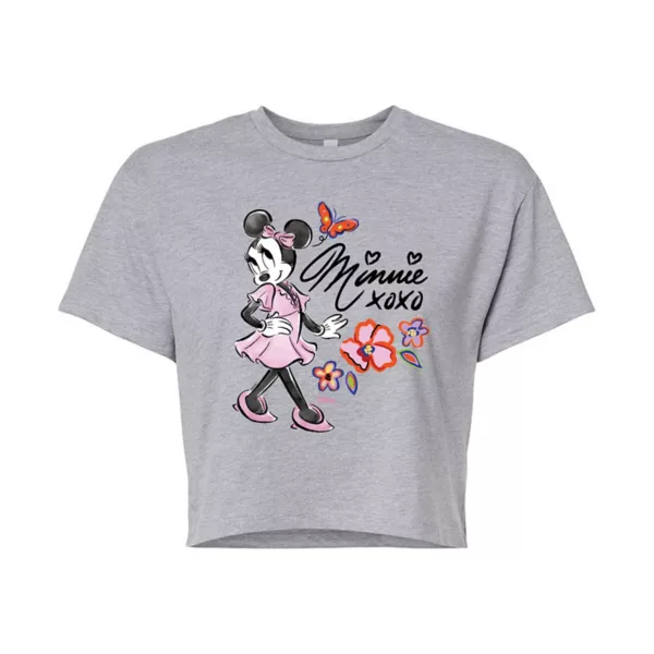

Укороченная футболка Minnie Mouse Juniors xoxo Disney, серый