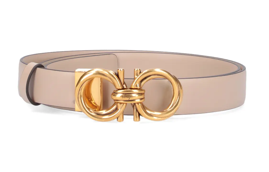 

FERRAGAMO Гладкая пряжка милый и привлекательный кожаный ремень женский, светло-умбра