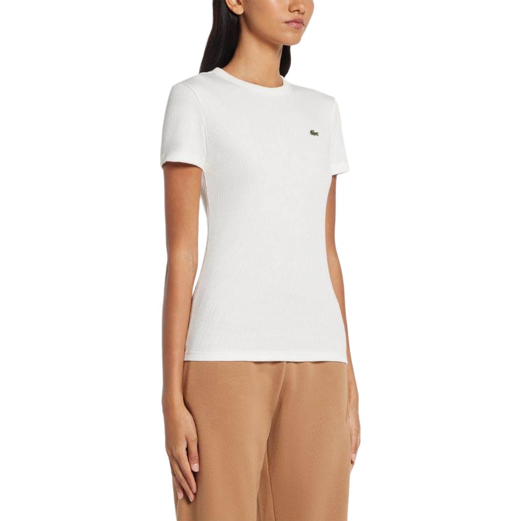 Футболка LACOSTE 70V/экрю с накладным логотипом — фото 4