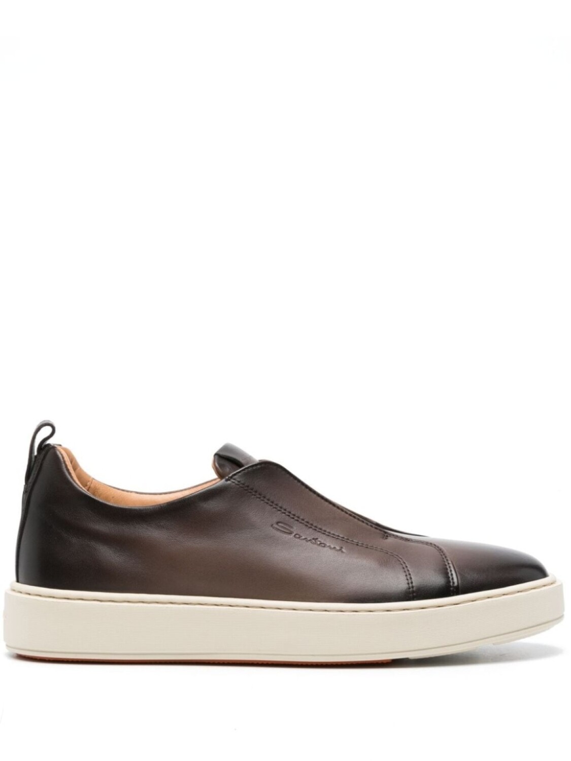 

Santoni кожаные слипоны с эффектом градиента, коричневый