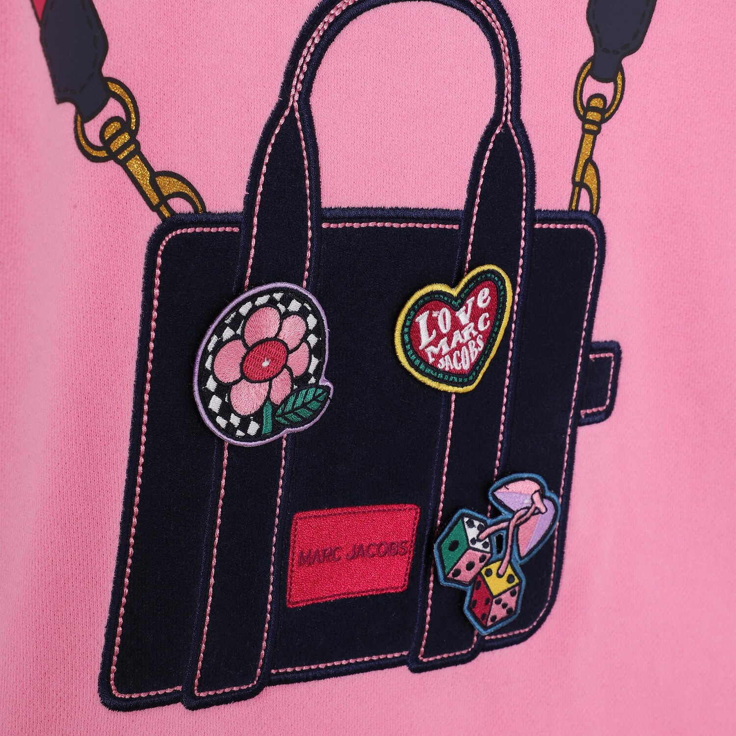 

Розовое платье-свитер с сумкой на ремне Marc Jacobs, розовый