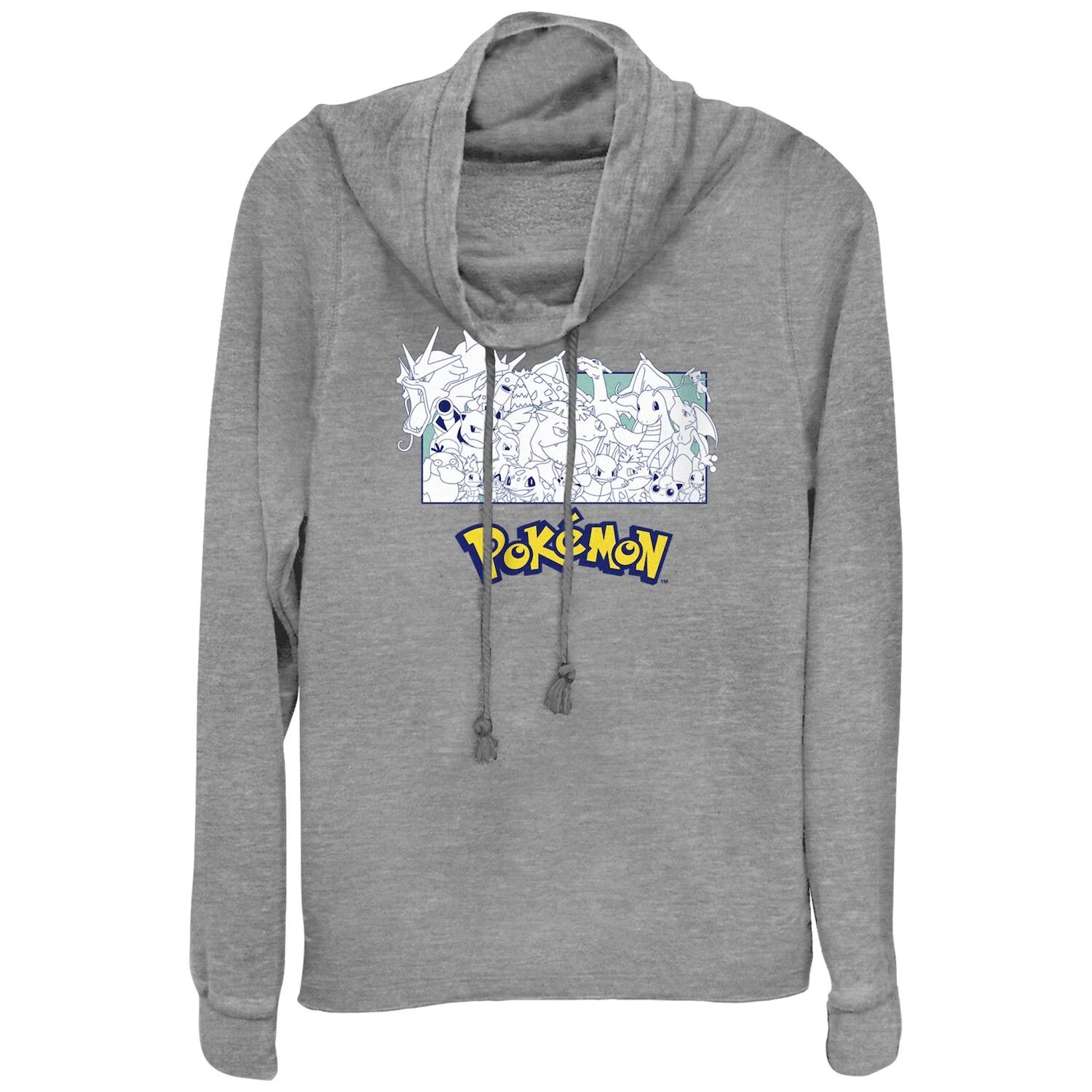 

Монохромный пуловер с изображением группового портрета Pokémon для юниоров Licensed Character