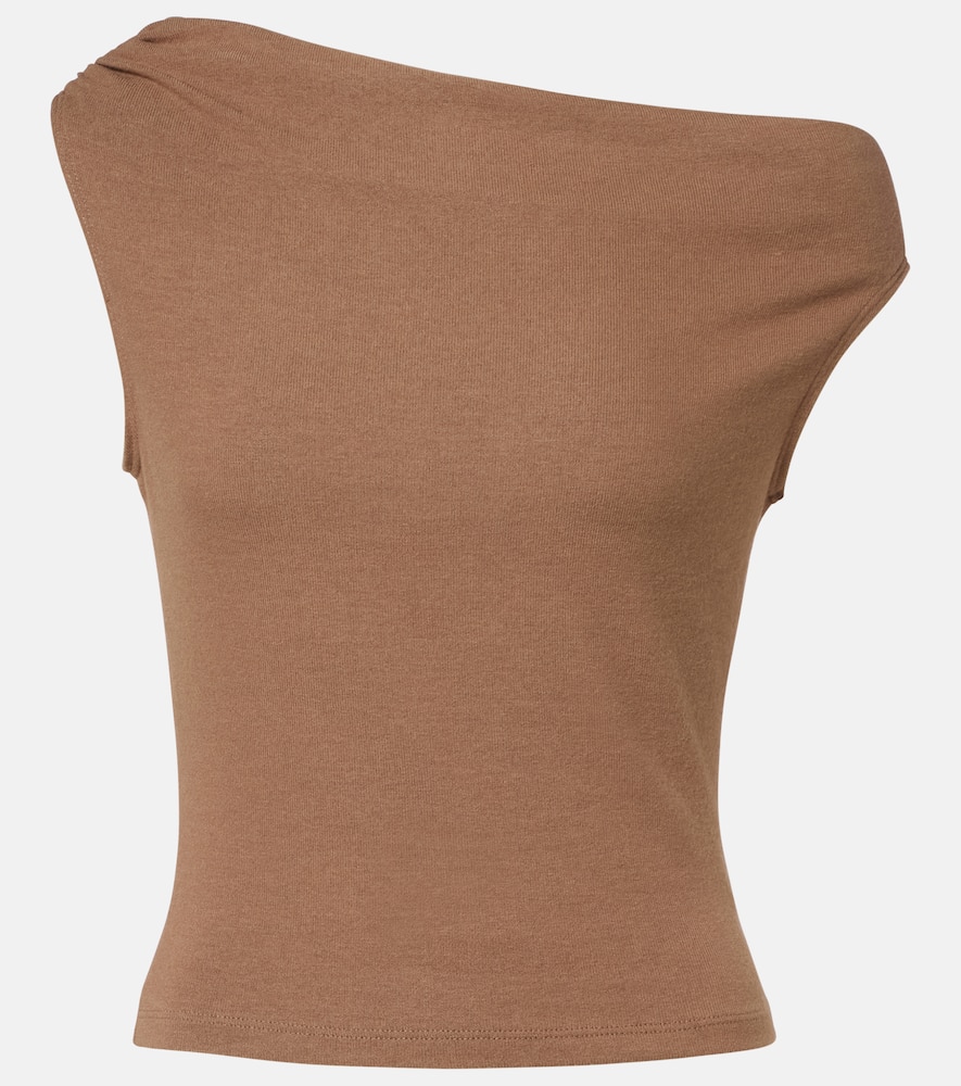 

Асимметричный топ Lauren из джерси Leset, Walnut