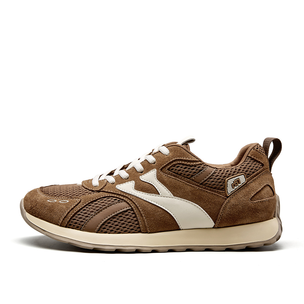 

YEARCON Мужские низкие кэжуал кеды коричневые бежевые, цвет Brown/Beige