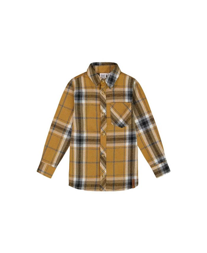 

Рубашка из фланели для мальчиков на пуговицах с карманом - Little Kid Deux par Deux, золотой