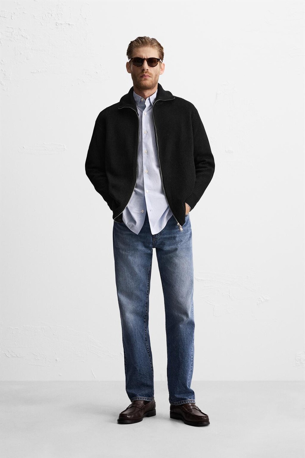 

Кардиган на молнии ZARA, черный