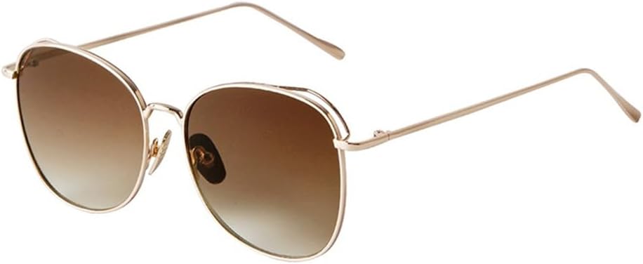 

Круглые женские солнцезащитные очки в стиле ретро с металлическими линзами и оправой, дорожные солнцезащитные очки для девушек с защитой от УФ-излучения UV400 HDUBFY, Brown