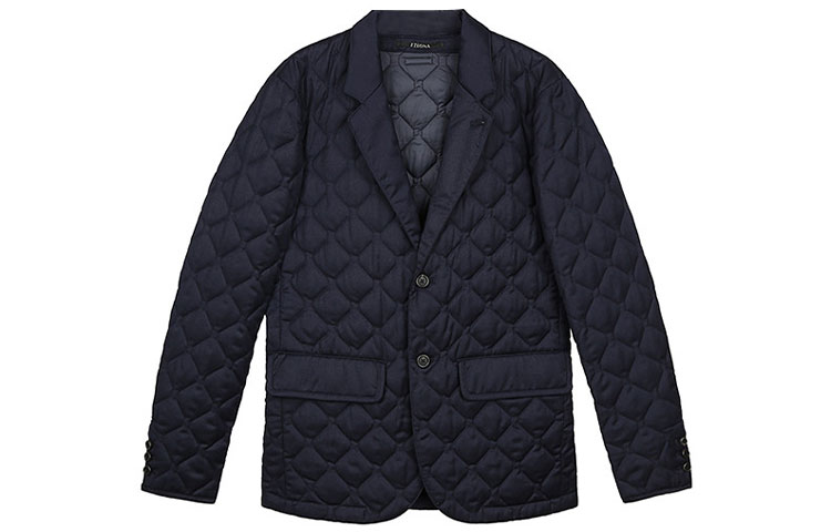 

Zzegna Мужская однотонная пуховая куртка с отворотами, темно-синяя