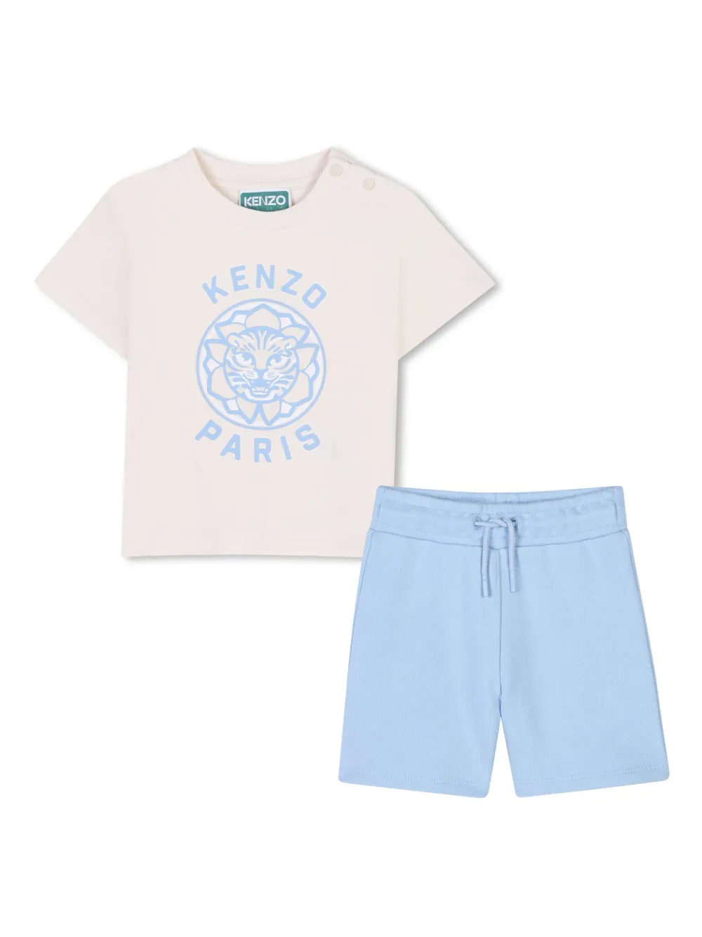 

Комплект из футболки и шортов с логотипом Kenzo Kids, синий