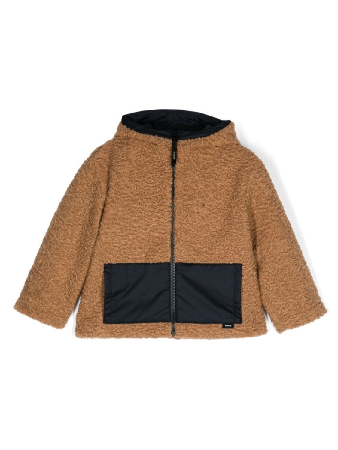 

Aspesi Kids дубленка из овчины с капюшоном, коричневый