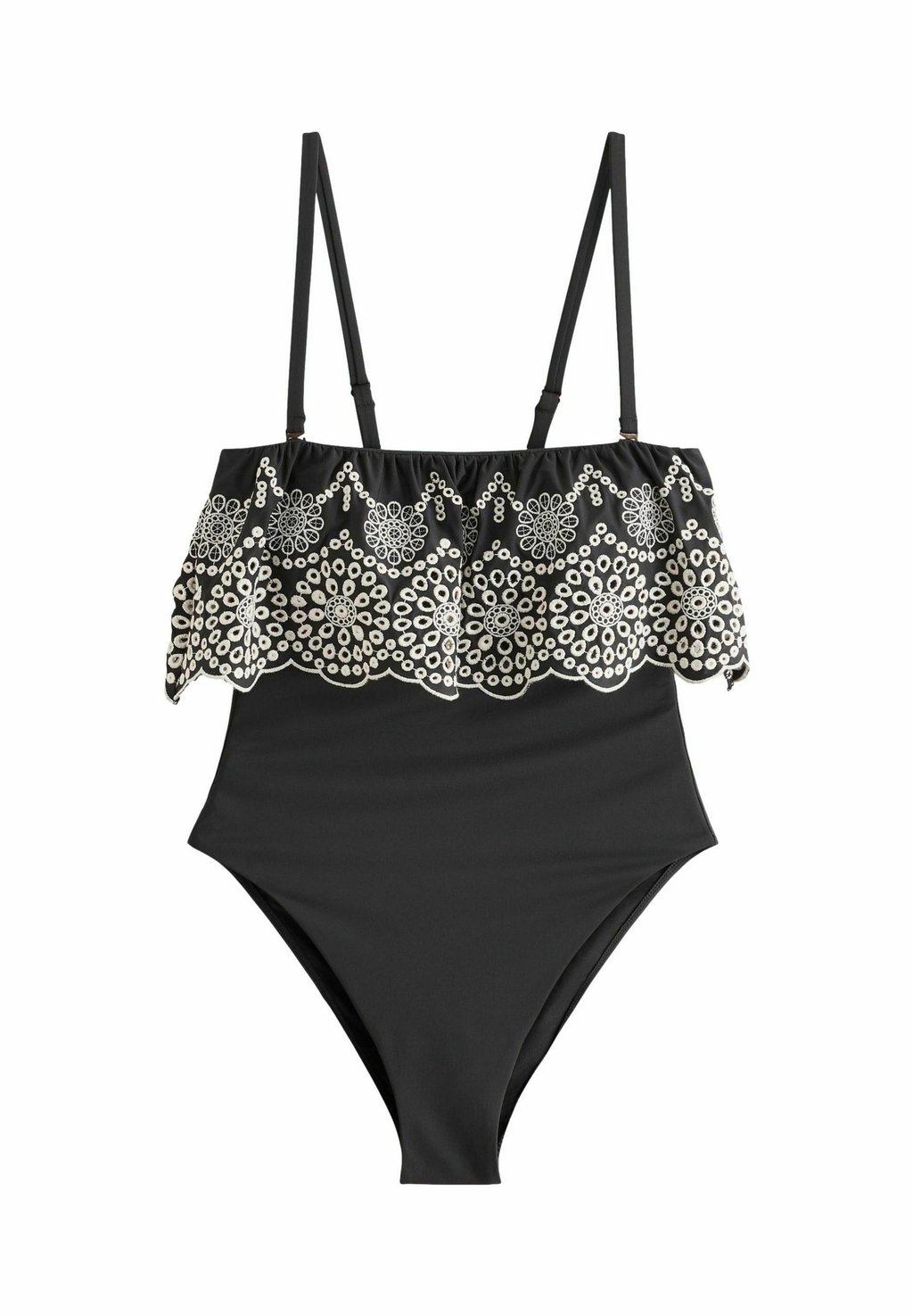 

Купальный костюм BANDEAU EMBRIODERED FRILL TUMMY Next, черный