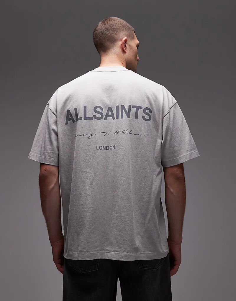 

Футболка с логотипом Allsaints Future серого цвета