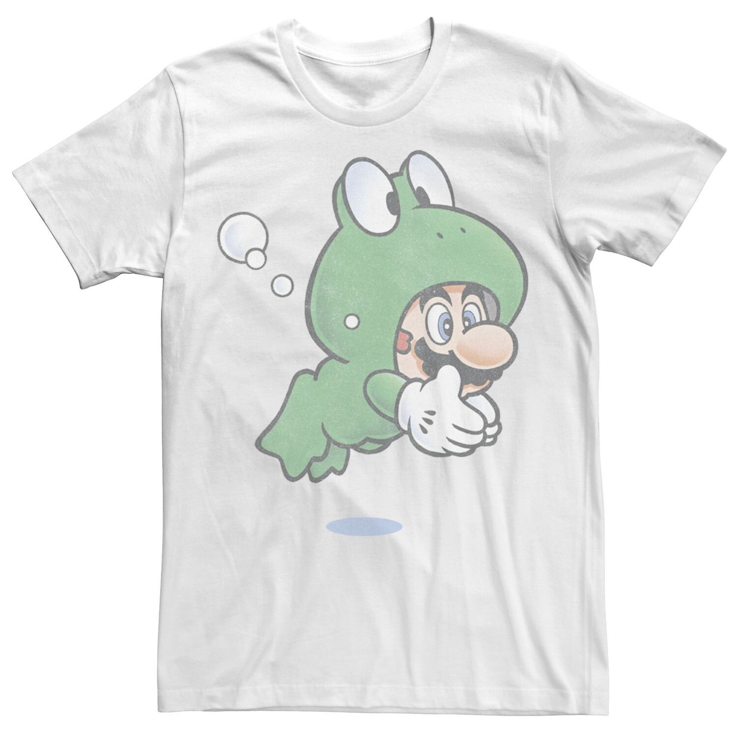 

Мужская футболка с выцветшим портретом Super Mario Frog Licensed Character