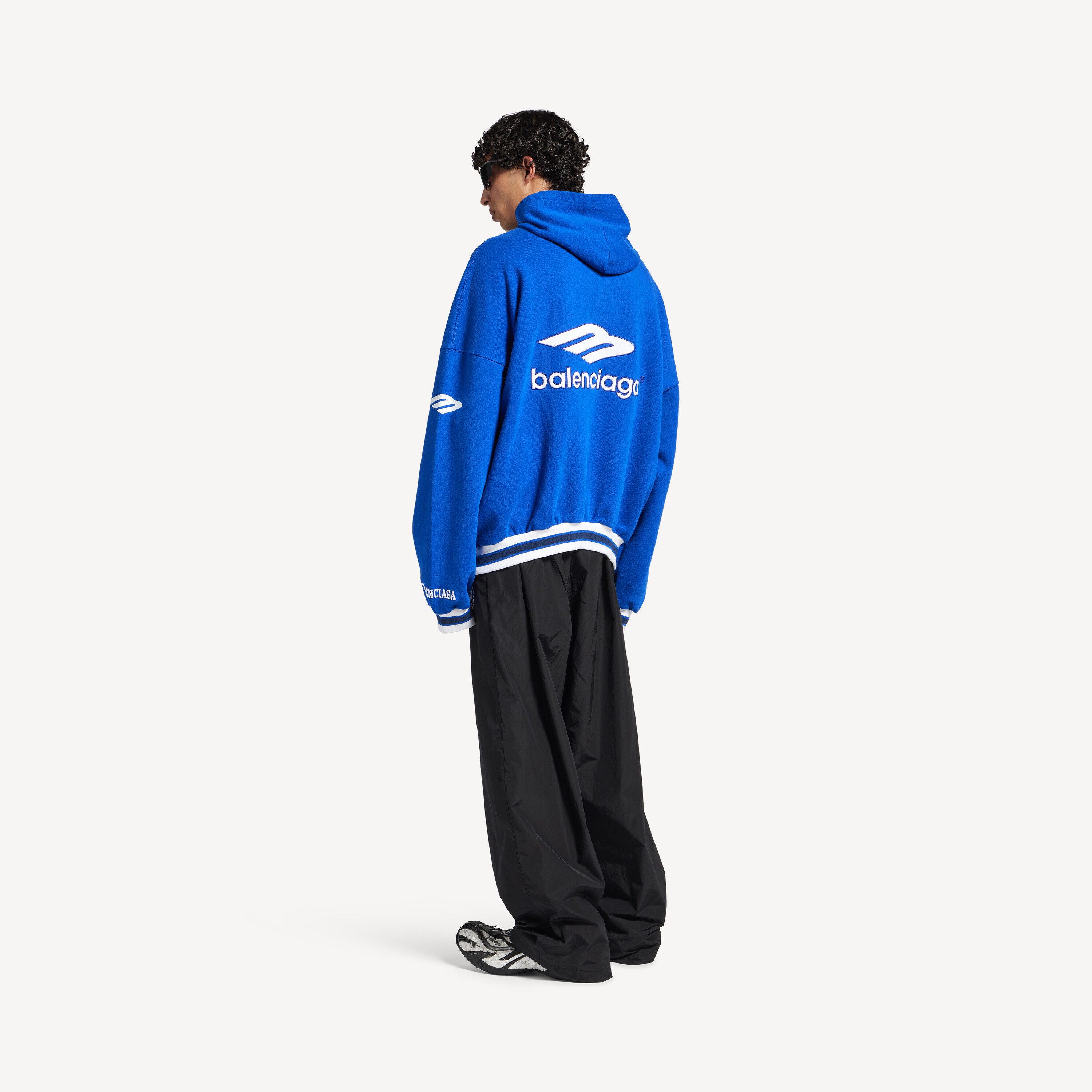 Худи Balenciaga 3b Football Polo, королевский синий/белый — фото 4