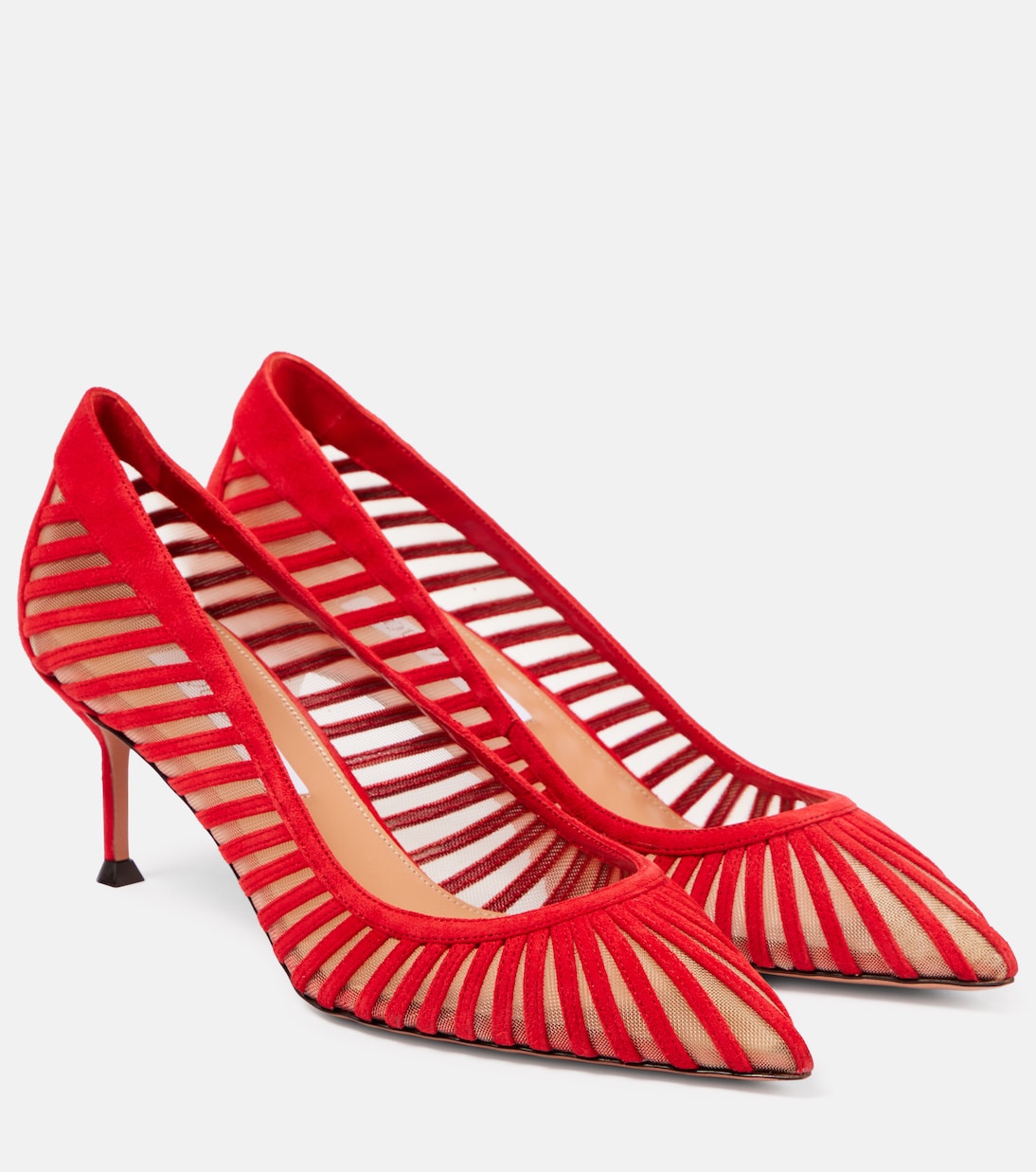Туфли-лодочки Passions 65 из замши и сетки Aquazzura, Lipstick