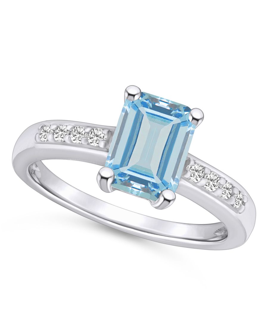 

Кольцо с аквамарином (1,75 карата) и бриллиантами (1,8 карата) в оправе из 14-каратного желтого золота Macy's, White Gold