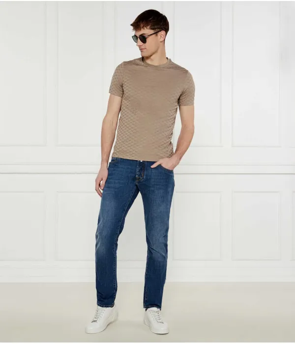 Футболка Slim fit Emporio Armani, бежевый — фото 2