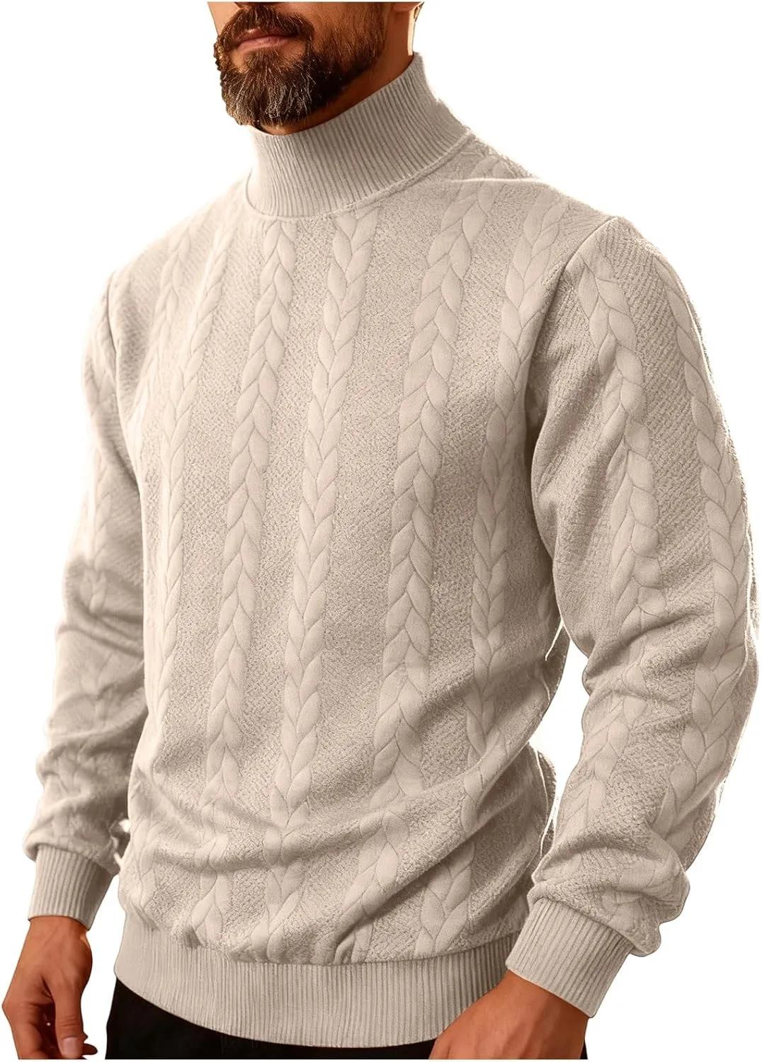 

Мужской водолазный свитер Slim Fit Comfort Twist Textured Knit Pullover