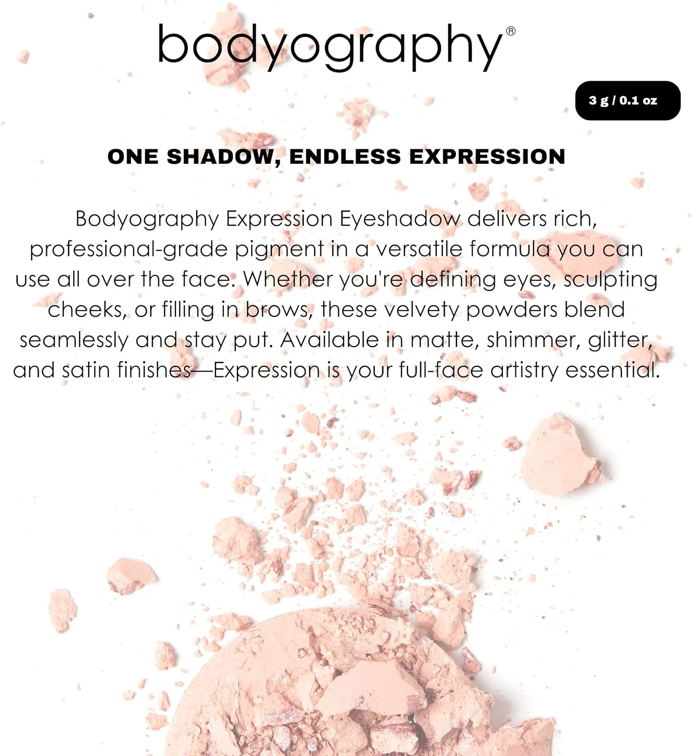 Тени для век матовые Bodyography Expressions, 3.97 г, цвет темно-коричневый — фото 3