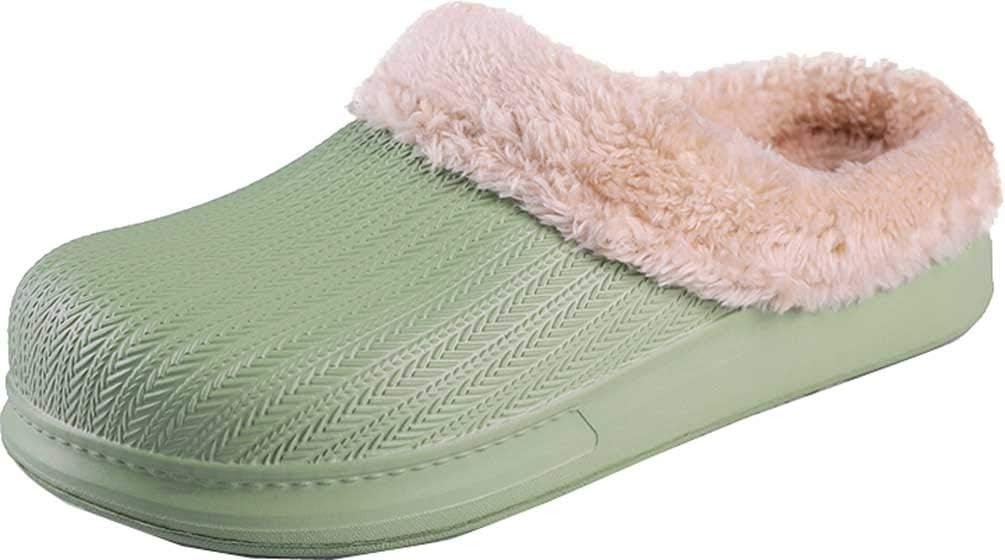 

Зимние домашние плюшевые тапочки из хлопка с теплым искусственным мехом, водонепроницаемые, для дома, противоскользящие, для женщин и мужчин Shutup.Dance, зеленый