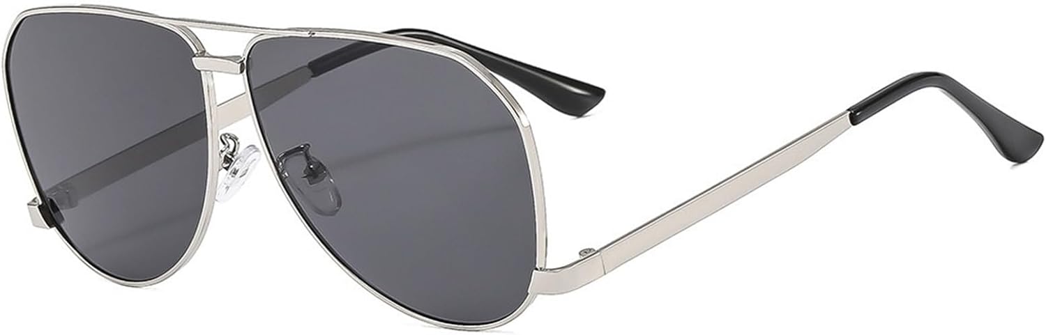 

Женские солнцезащитные очки в крупной металлической оправе для отдыха на природе и отпуска, мужские солнцезащитные очки для шопинга и поездок на работу Generic, Silver