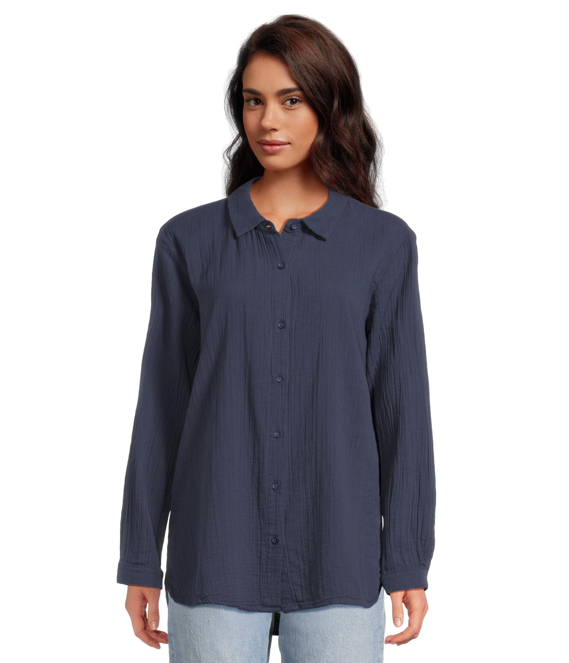 

Рубашка Mod-o-doc Long Sleeve Button-Up Shirt, Vibrant Navy