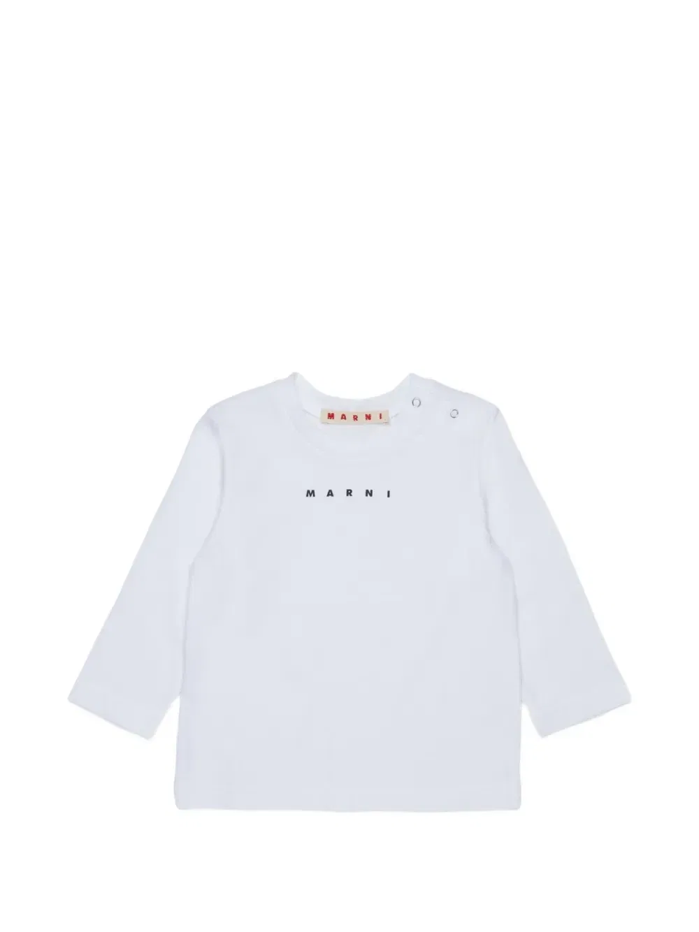 Футболка с длинными рукавами и логопринтом Marni Kids, белый