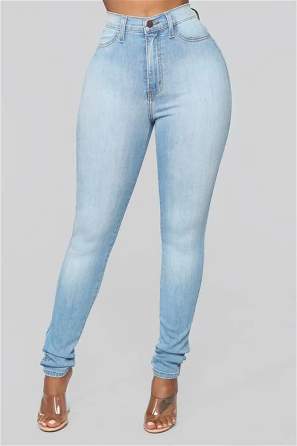 Женские джинсы с эффектом подтяжки бедер High Waist Skinny — фото 2