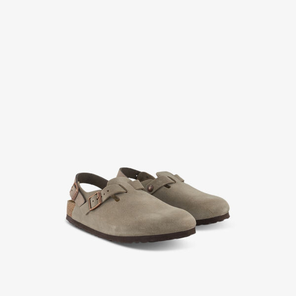 Замшевые туфли-сабо с тисненым логотипом Tokio Birkenstock, коричневый — фото 3