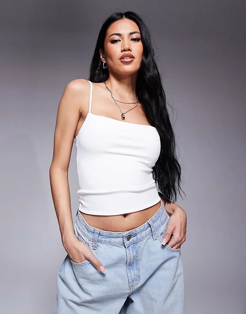 

Укороченный топ-топ ASOS DESIGN белого цвета