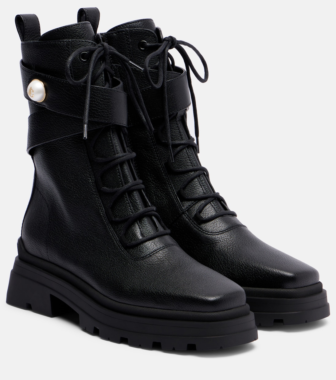 Кожаные военные ботинки Noemi 45 Jimmy Choo, черный