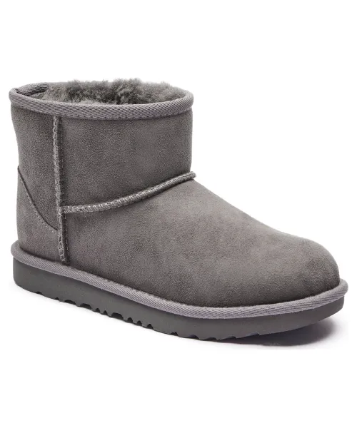 

Детские кожаные зимние ботинки Classic Mini II Ugg, серый