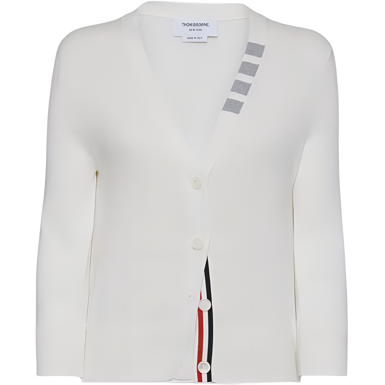 

Кардиган с V-образным вырезом на 4 пуговицах THOM BROWNE, белый