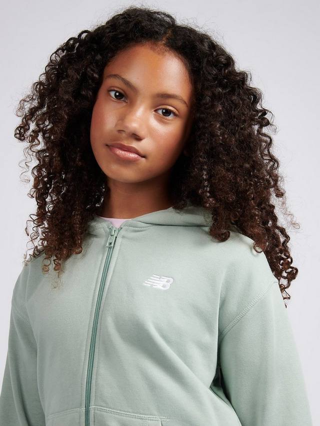 Детская худи на молнии из хлопковой смеси New Balance, Mosaic Green — фото 4
