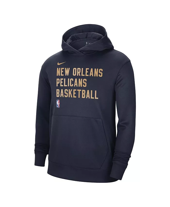 Мужская и женская худи New Orleans Pelicans 2023/24 Performance Spotlight для тренировок на площадке, цвет темно-синий Nike — фото 3