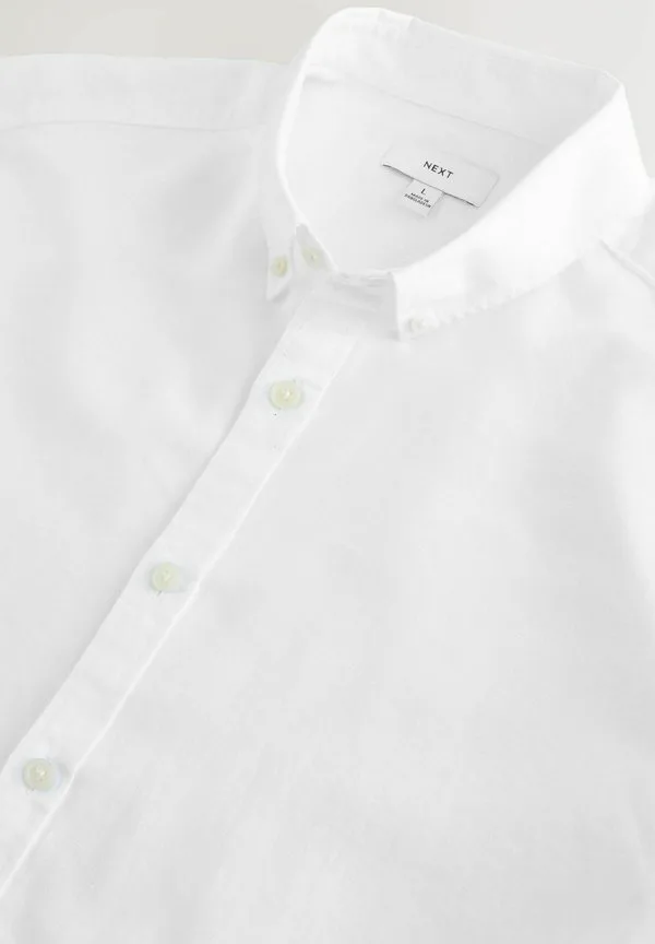 Рубашка стандартного кроя из смешанных тканей Next, White — фото 2