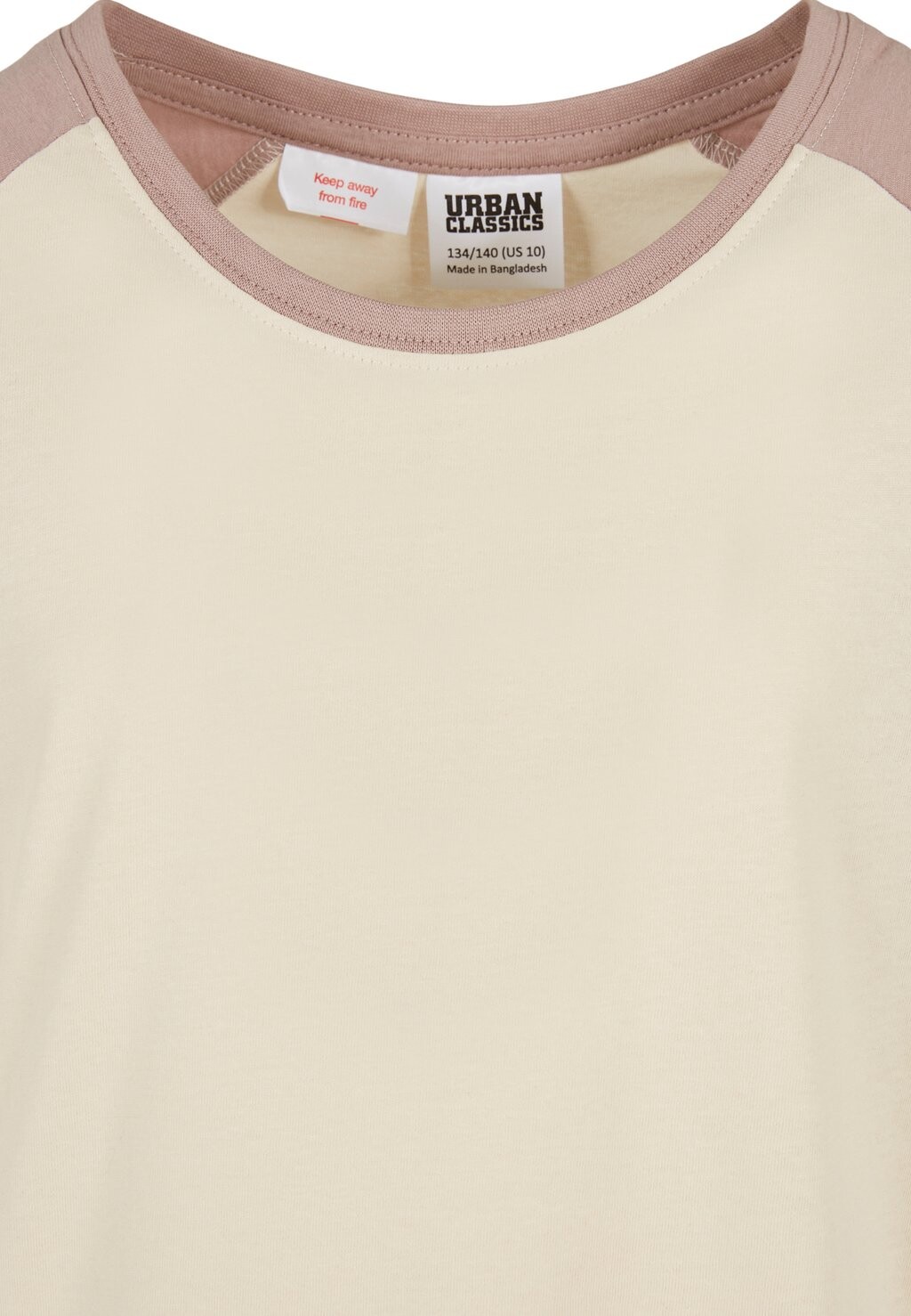Футболка с принтом Contrast Raglan Urban Classics, цвет whitesand duskrose — фото 3