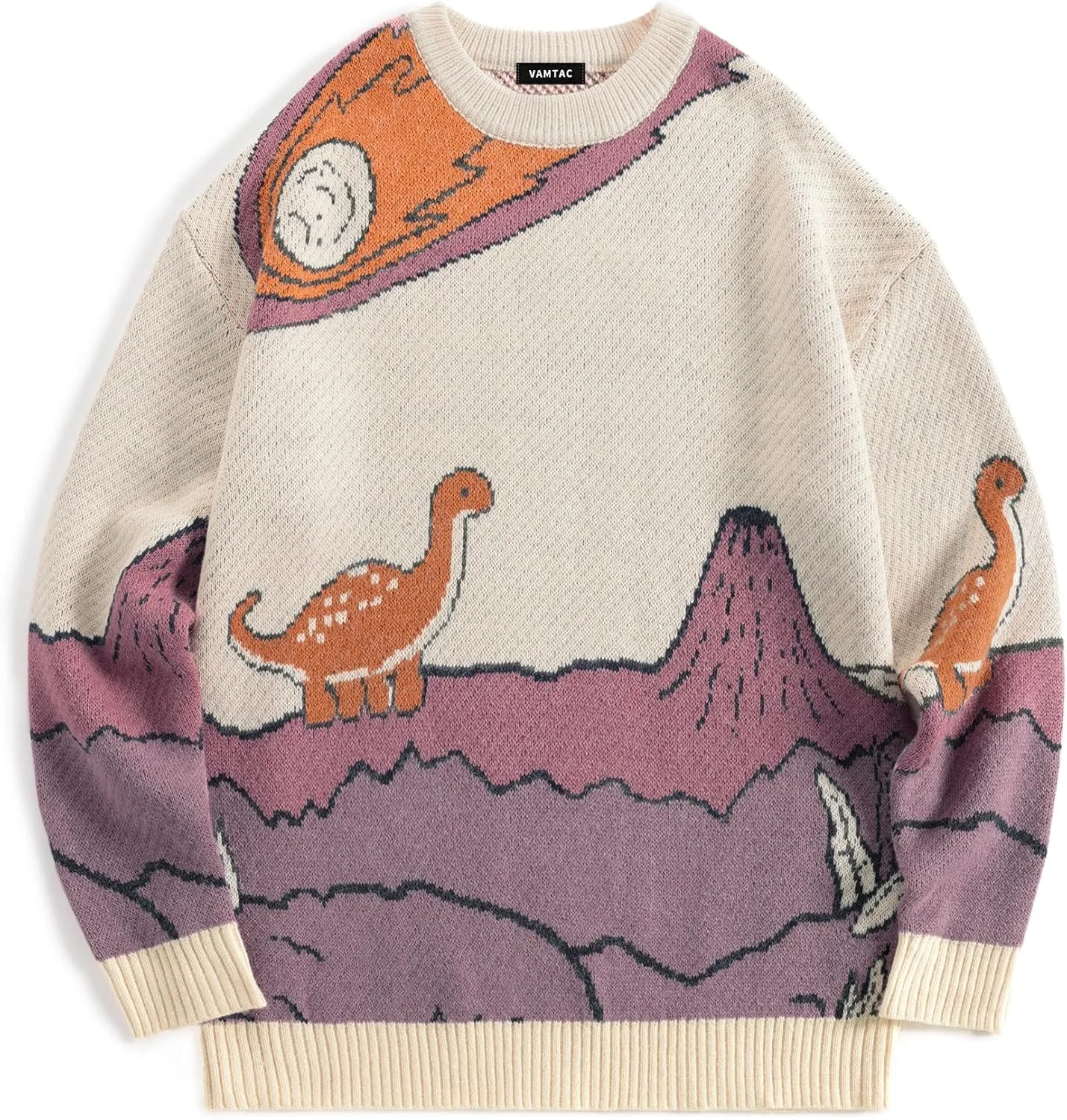 

Свитер Vamtac Vintage Oversize с принтом маленького динозавра