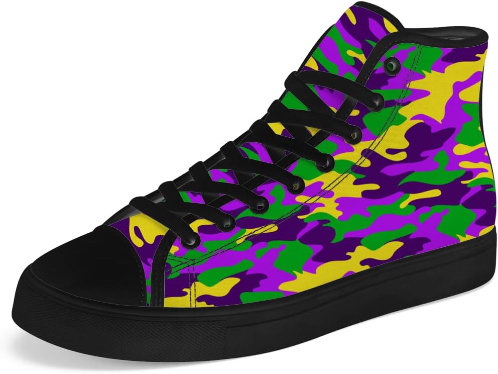 

Кроссовки на высокой подошве Carnival из канваса фиолетового, зеленого и желтого цветов, высокие кеды на шнуровке, повседневная обувь, подарки для женщин и мужчин Chebing
