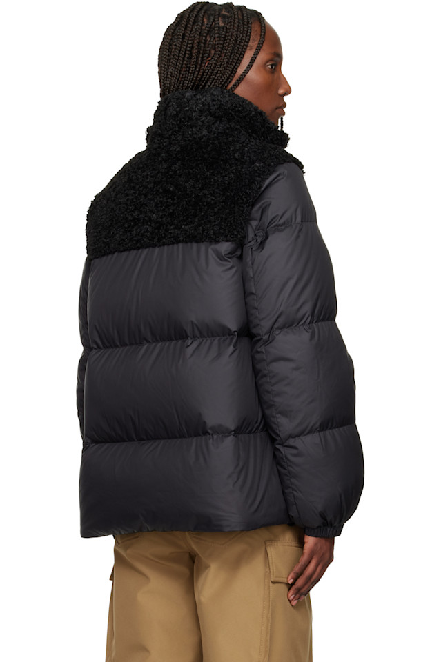 Короткая пуховая куртка Esnaie с отделкой "мишка" Moncler, черный — фото 3