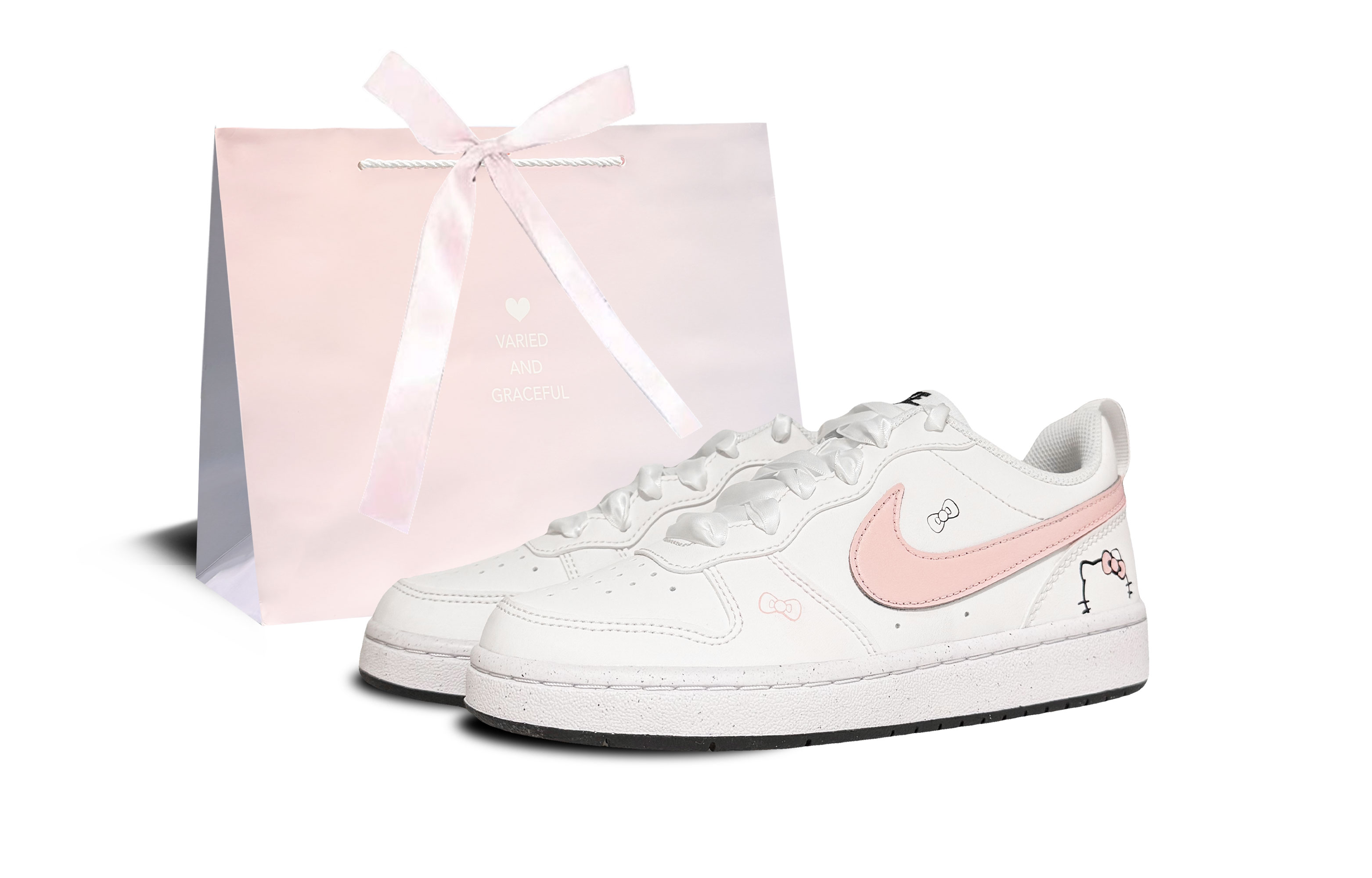 

Детские кроссовки для скейтбординга Court Borough Cat 2.0 Low Top для подростков Nike, розовый