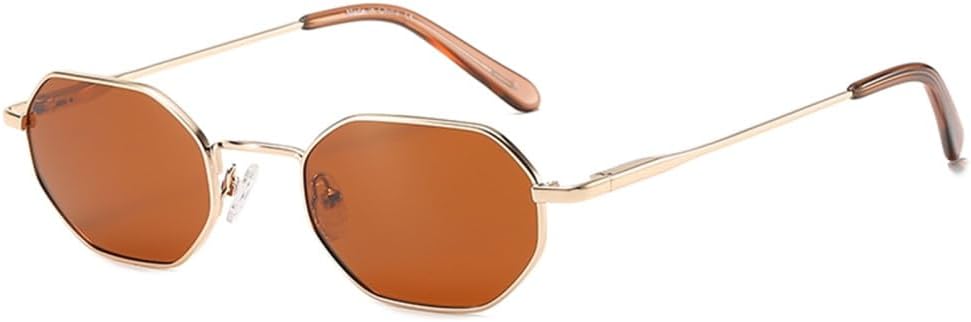 

Ретро-солнцезащитные очки с поляризованным стеклом в форме многоугольника для женщин, металлические, с защитой от УФ-излучения UV400; мужские солнцезащитные очки с защитой от бликов UV400; очки для вождения VFDHN, 02 Gold