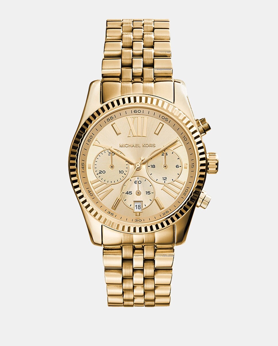 

Leington MK7378 Женские часы с хронографом из золотой стали Michael Kors, золотой
