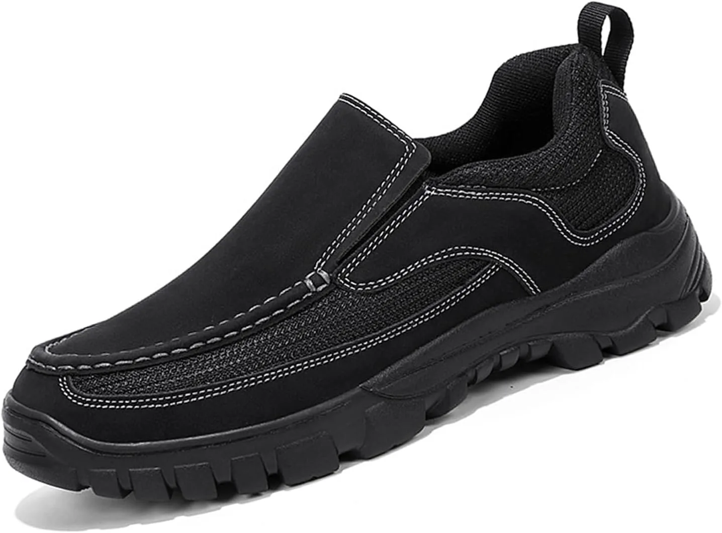 

Мужские удобные мягкие лоферы на платформе, ортопедическая поддержка свода стопы, текстильные туфли типа «пенни», легкие повседневные тапочки для ходьбы на улице DifaBack, черный