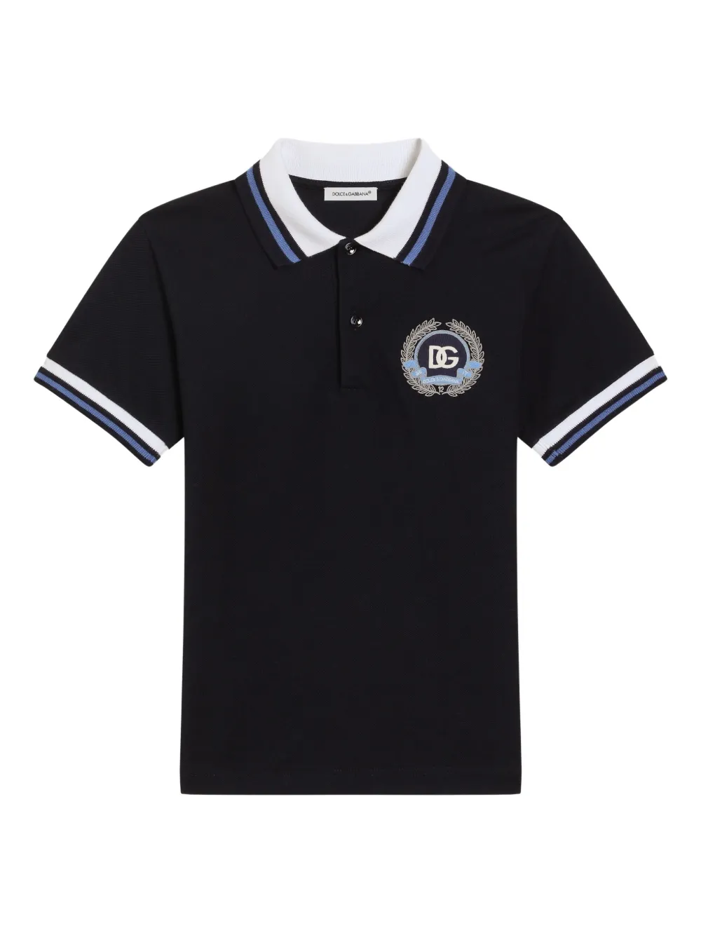 

Рубашка поло с вышивкой Dolce & Gabbana Kids, синий