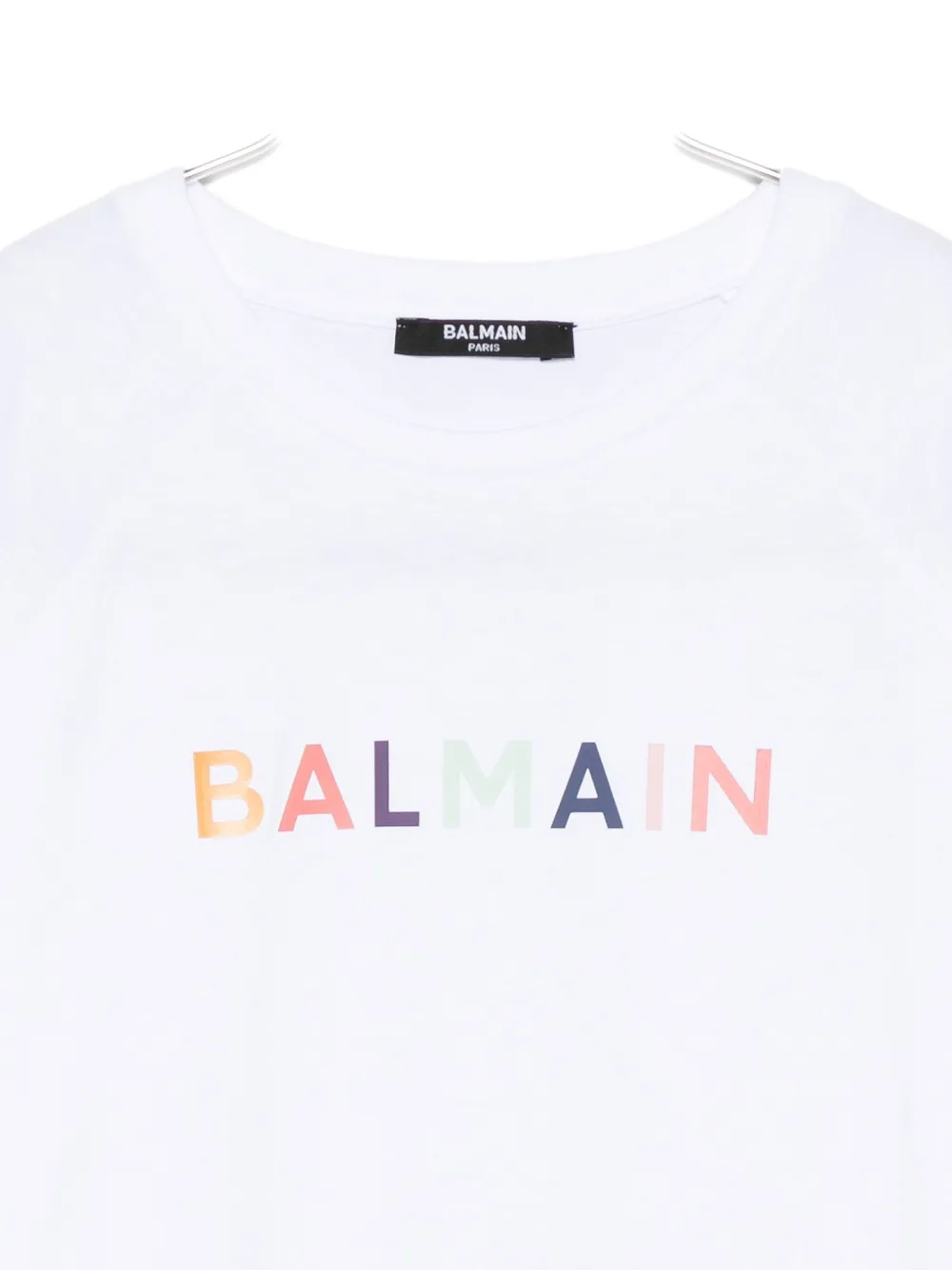Футболка с круглым вырезом и логотипом Balmain Kids, белый — фото 3