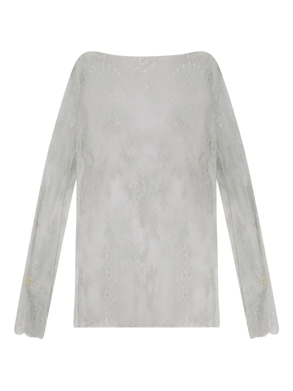 

Кружевная рубашка с длинными рукавами Alberta Ferretti, зеленый